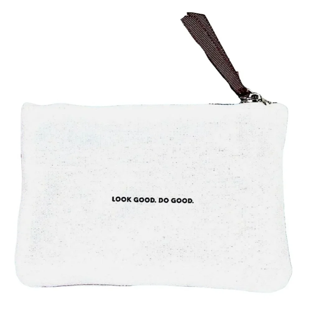 Ipsy Glam Bag April 2023 Cotton Canvas Indigo Floral Pattern Empty Glambag
